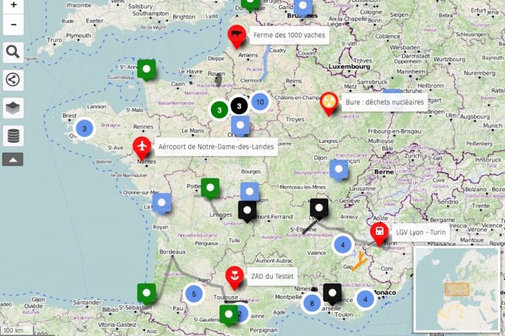 Grands projets inutiles : le délire continue. Voici la carte des résistances