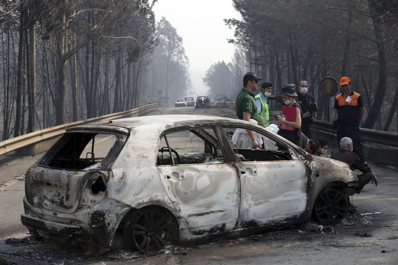 62 dead in central Portugal wildfires; many killed in cars