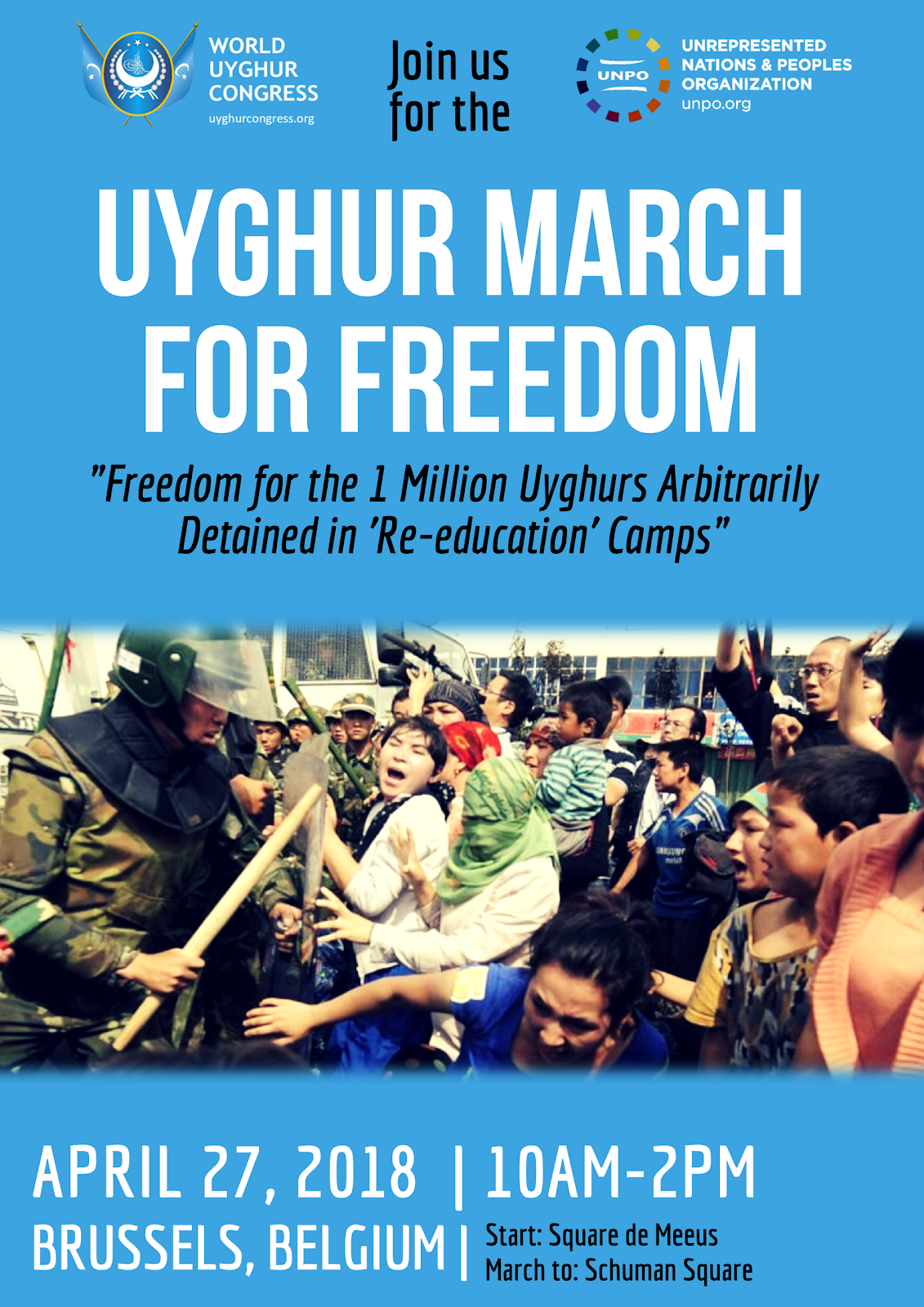 Thousands of Uyghurs To Protest Against ‘Re-education’ Camps in Brussels on 27 April 2018