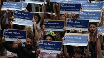 Cientos de brasileños rinden homenaje a la activista Marielle Franco en Brasil