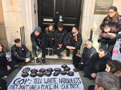 Young Jews hold sit-in at Republican club that hosted ‘Proud Boys’ to demand renunciation of white nationalism