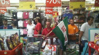 Séville, 5 septembre : 20 militants du SAT jugés pour une expropriation alimentaire dans un hypermarché Mercadona
